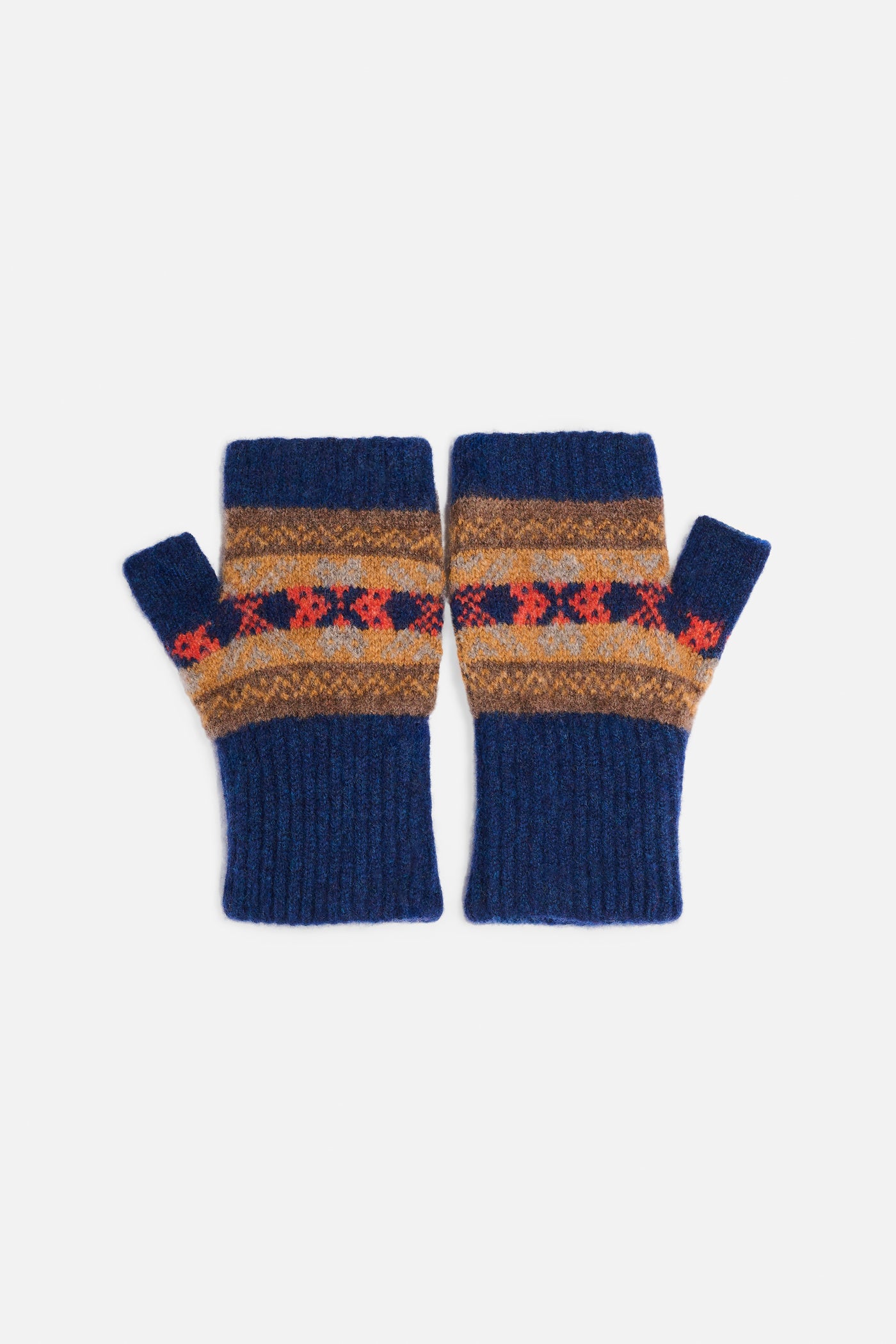 Guanti senza dita fair isle