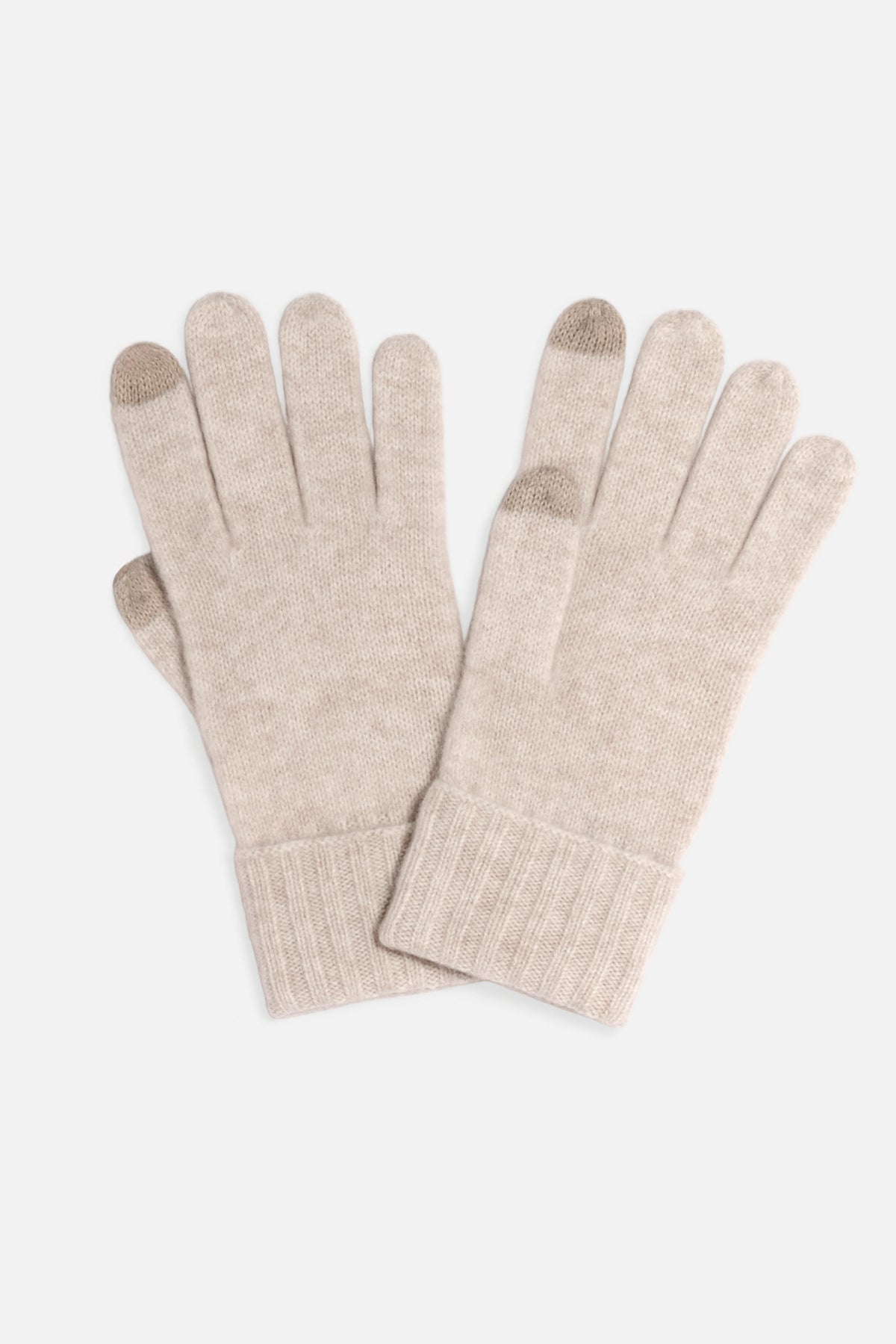 Guanto Touch Screen Lana beige Lady De Paz