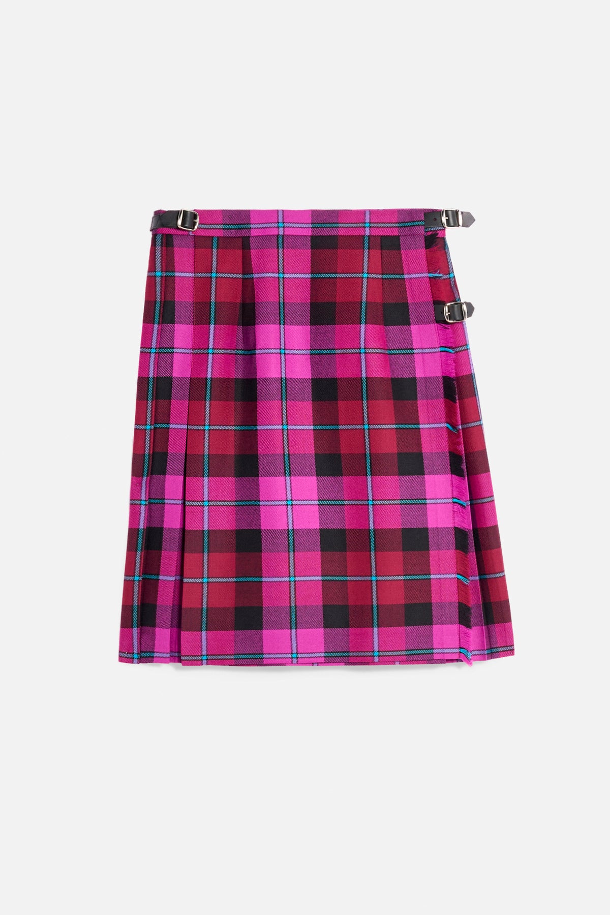 Kilt corto lana  fucsia e azzurro Lady De Paz