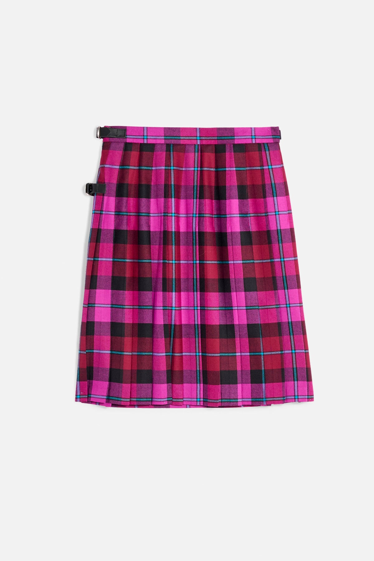 Kilt corto lana  fucsia e azzurro retro Lady De Paz