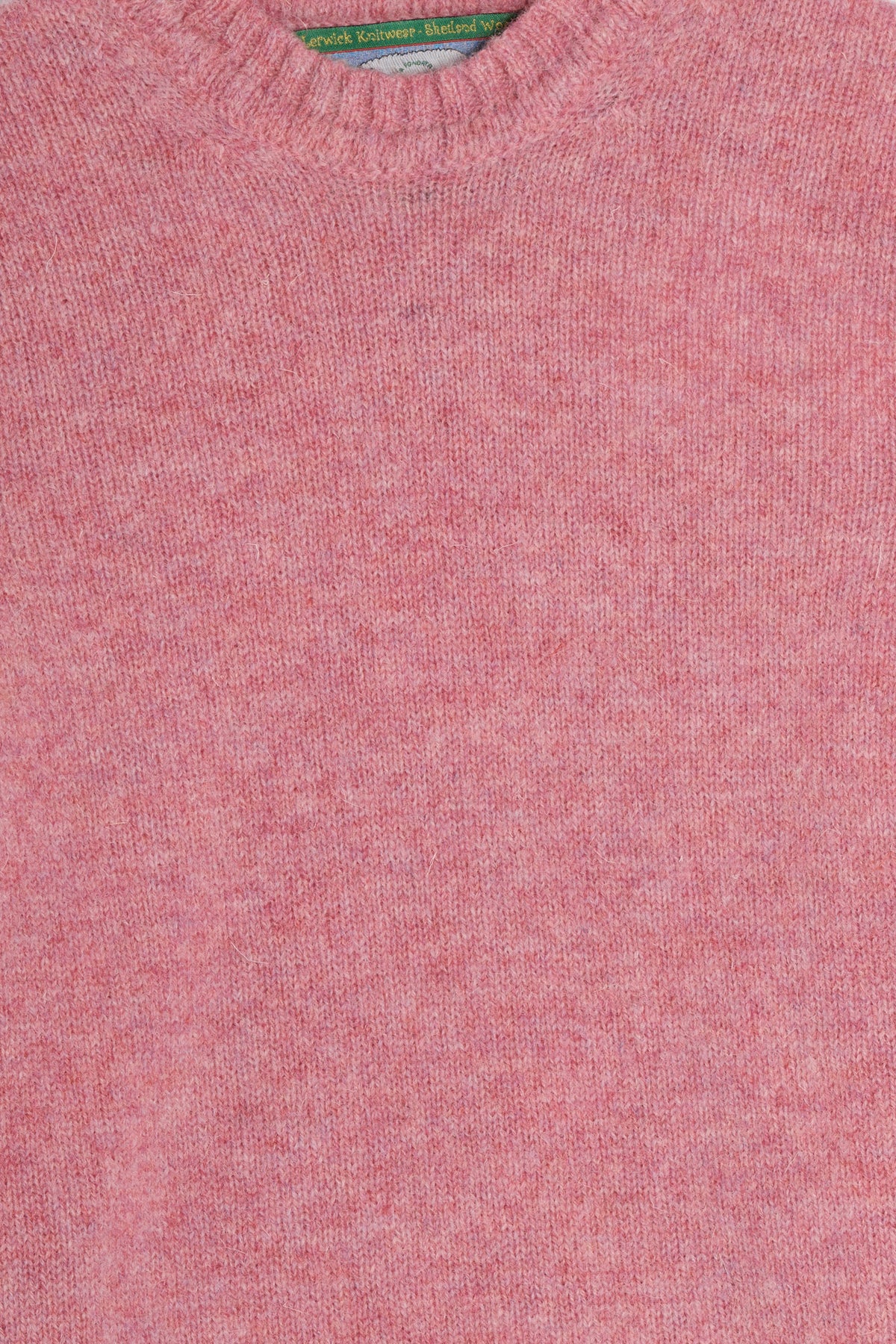 Maglione girocollo shetland rosa dettaglio Lady De Paz