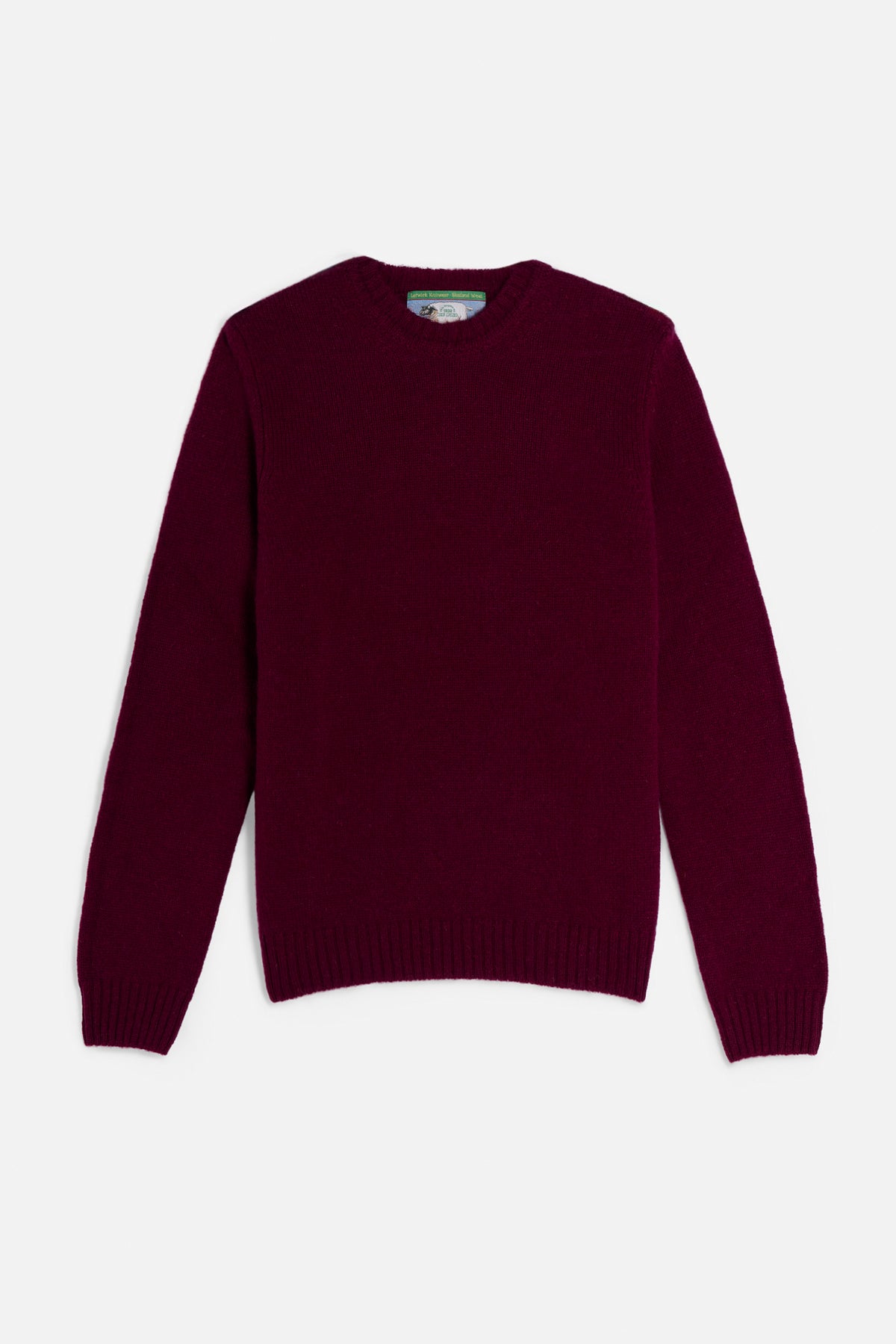 Maglione girocollo shetland bordeaux Lady De Paz