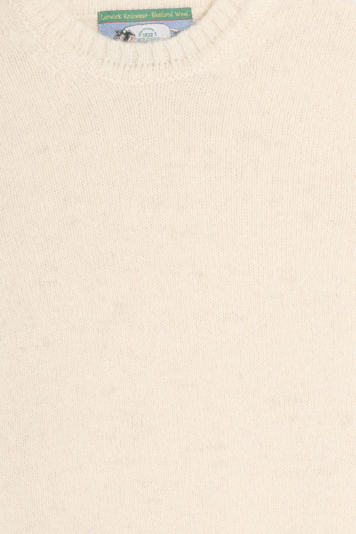 Maglione girocollo shetland bianco dettaglio Lady De Paz