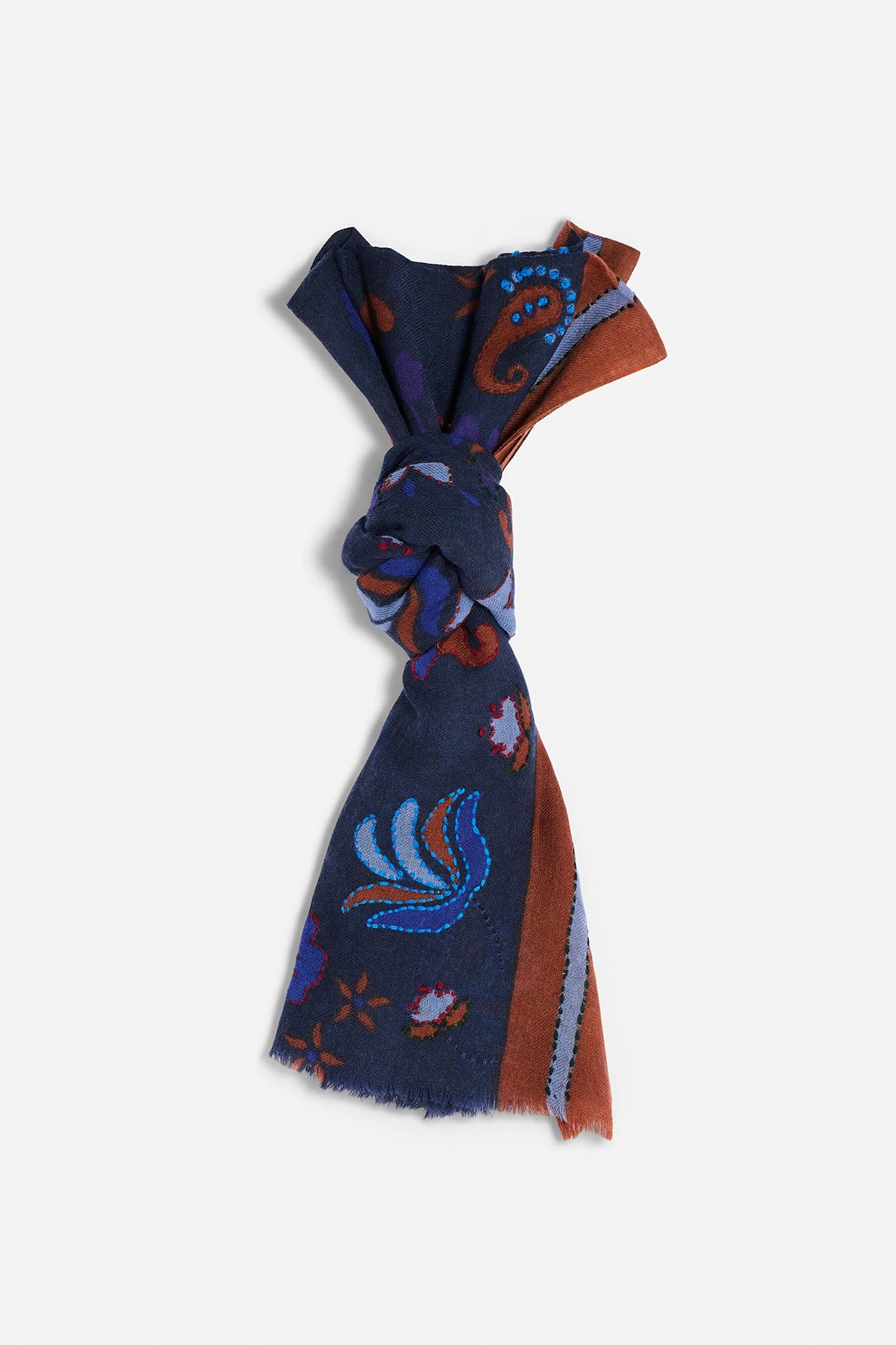 Sciarpa Lana Ricamata