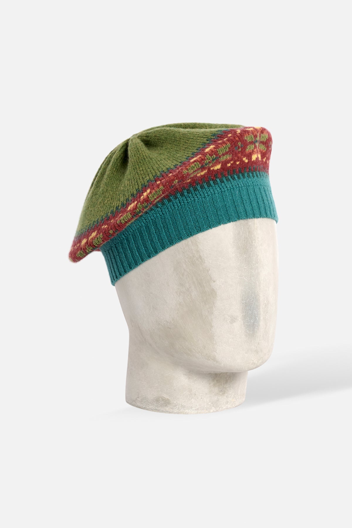 Tam Fair Isle Band verde Lady De Paz